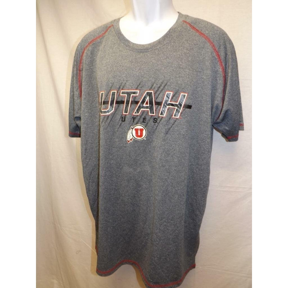 Utah Utes Mens Size XL XLarge 46/48 Performance Polyester Gray Shirt Image 2