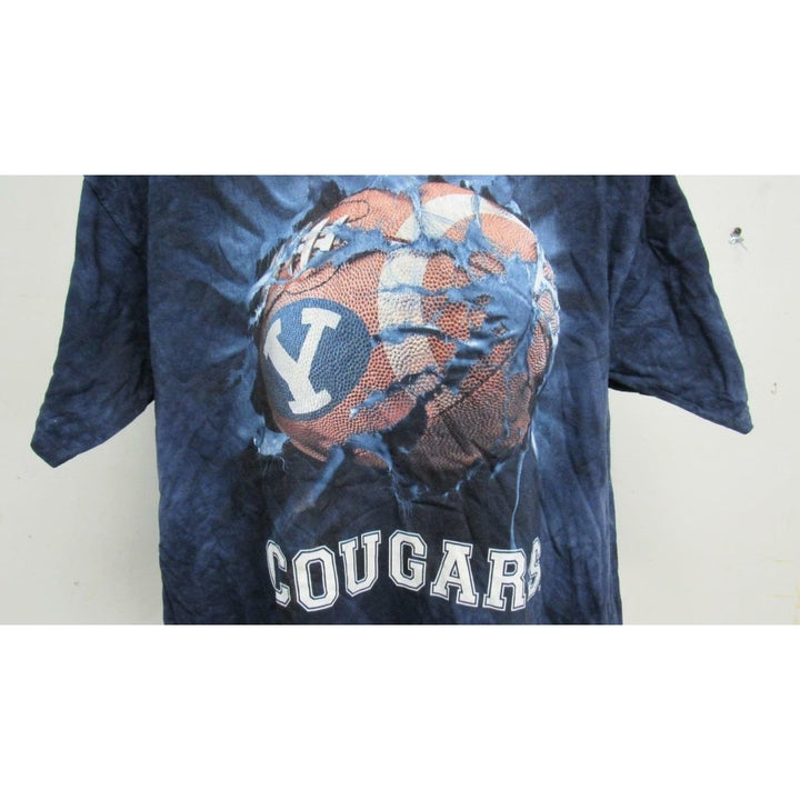 BYU Cougars Football Mens Size XL XLarge Tye Dyed Blue Shirt Image 4