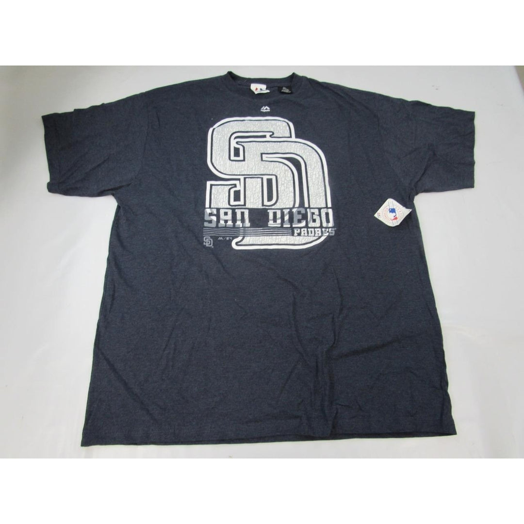 San Diego Padres Mens Size 2XL-Tall Majestic Blue Shirt Image 3