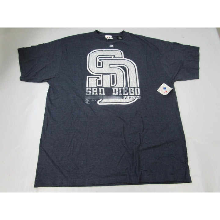 San Diego Padres Mens Size 2XL-Tall Majestic Blue Shirt Image 3