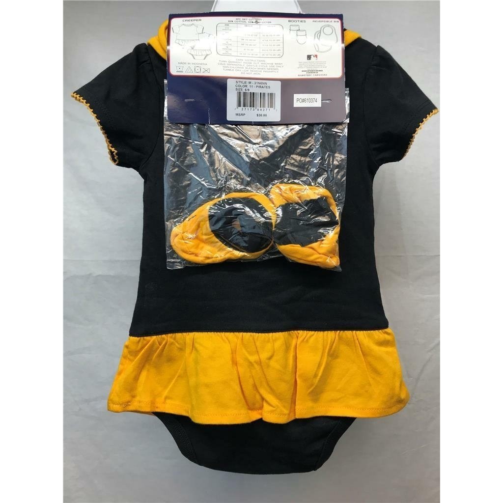 Pittsburgh Pirates Infants Size 6/9 Months Yellow/Black 3 PCS Majetsic Set Image 4