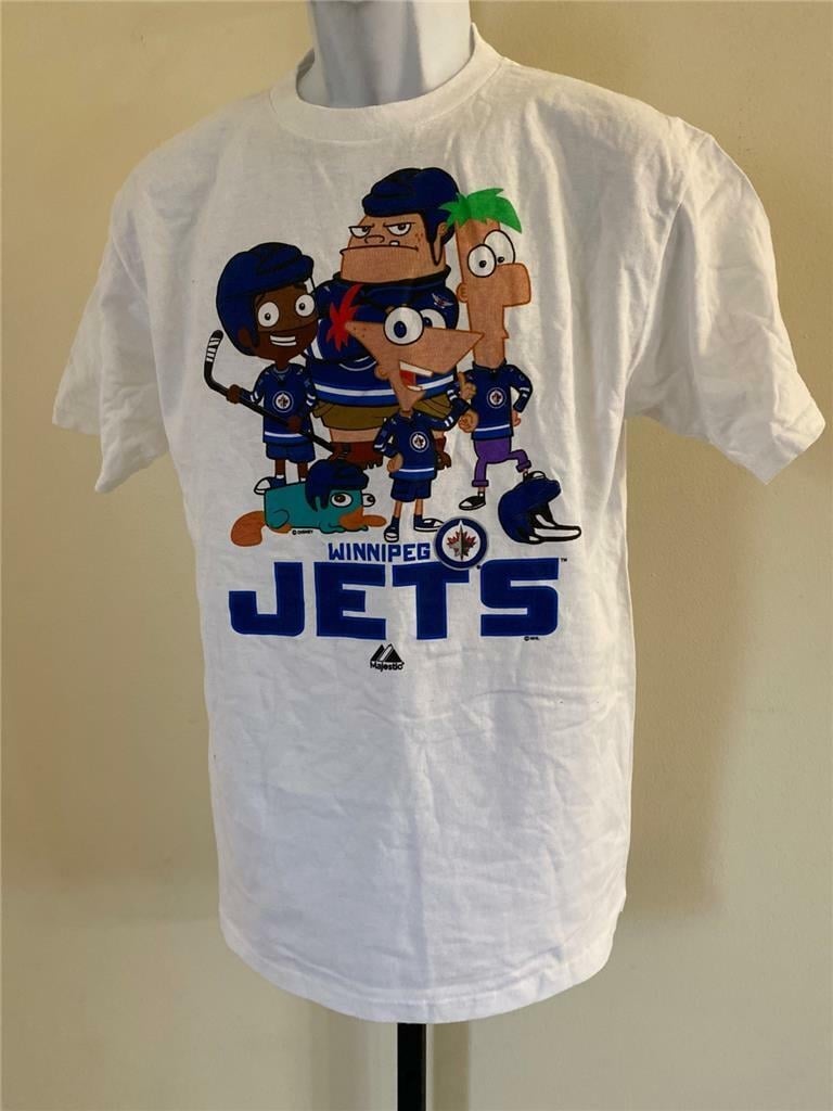 Winnipeg Jets Phineas and Ferb Youth Size XL White Shirt Image 2