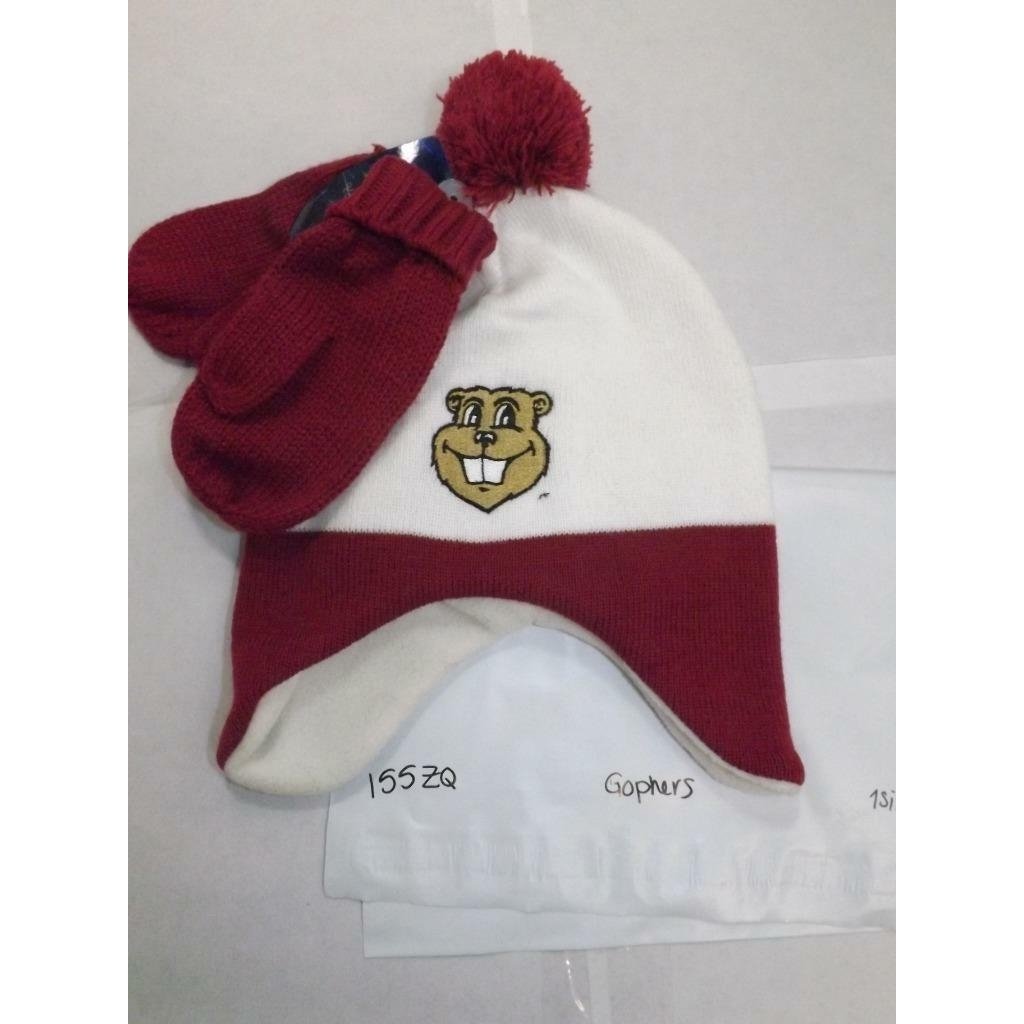 Minnesota Golden Gophers Youth Child Size OSFA Beanie and Mitten Set Image 2