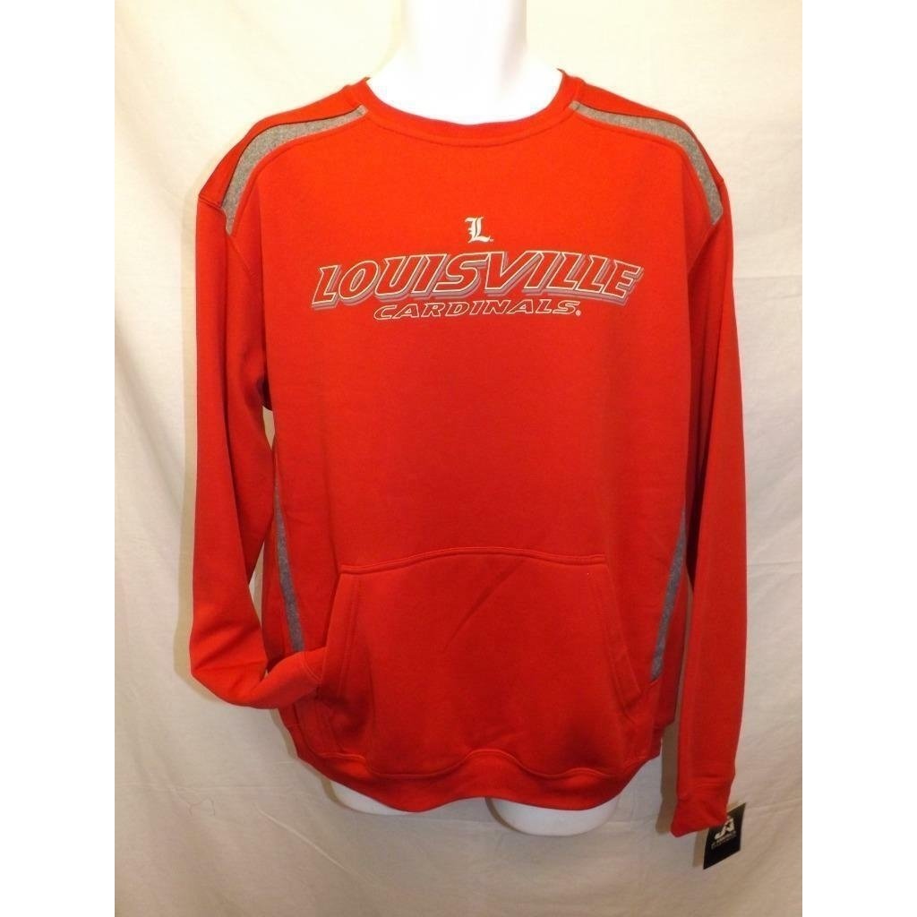 Louisville Cardinals Mens Size L Large Red Performance Sweatshirt Image 1