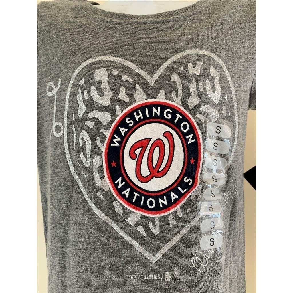 Washington Nationals Girls Size S Small Gray Genuine Stuff Shirt Image 2