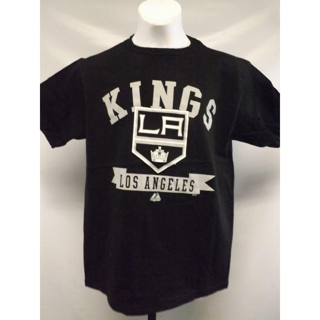 Los Angeles Kings Youth Size M Medium Black Majestic Shirt Image 1