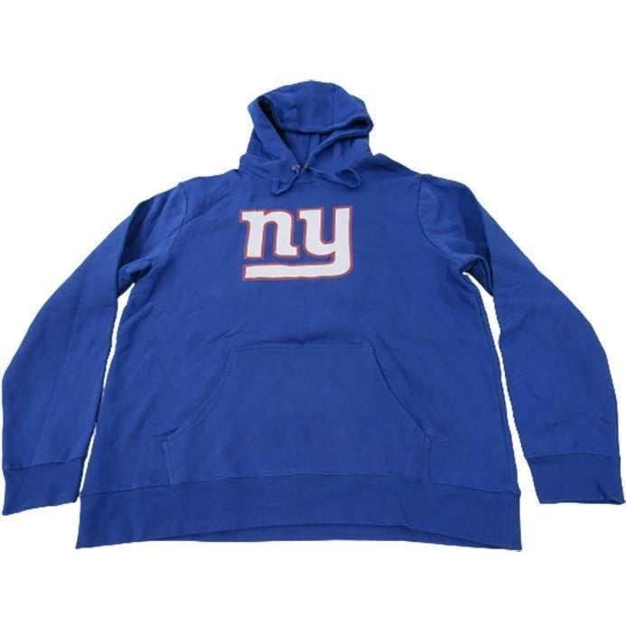 York Giants NY Mens Size XL XLarge Blue Distressed Hoodie Image 1