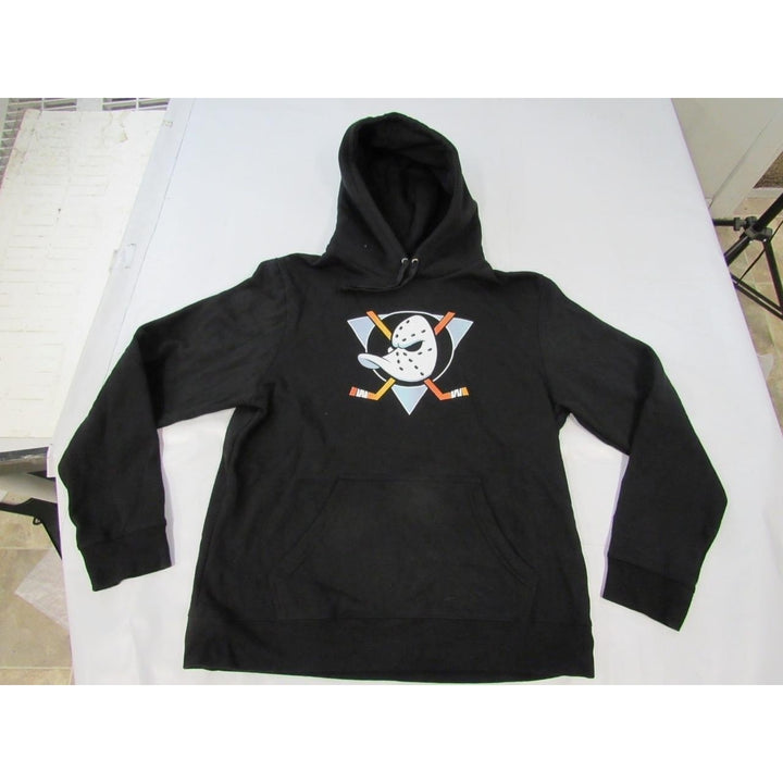 Anaheim Ducks Mens Size L Large Black Hoodie Image 4