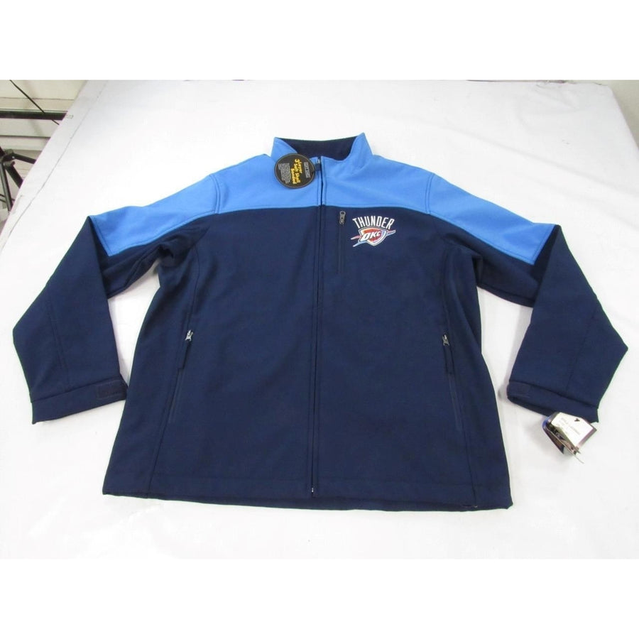 Oklahoma City Thunder Mens Size L Blue Full-Zip Jacket 3 Soft Shelled Layers Image 1