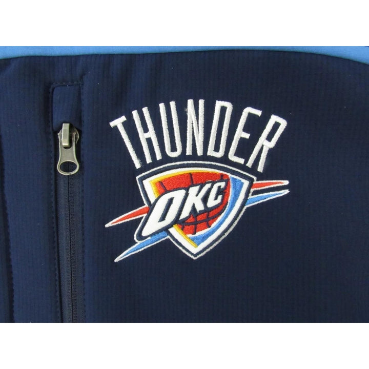 Oklahoma City Thunder Mens Size L Blue Full-Zip Jacket 3 Soft Shelled Layers Image 3