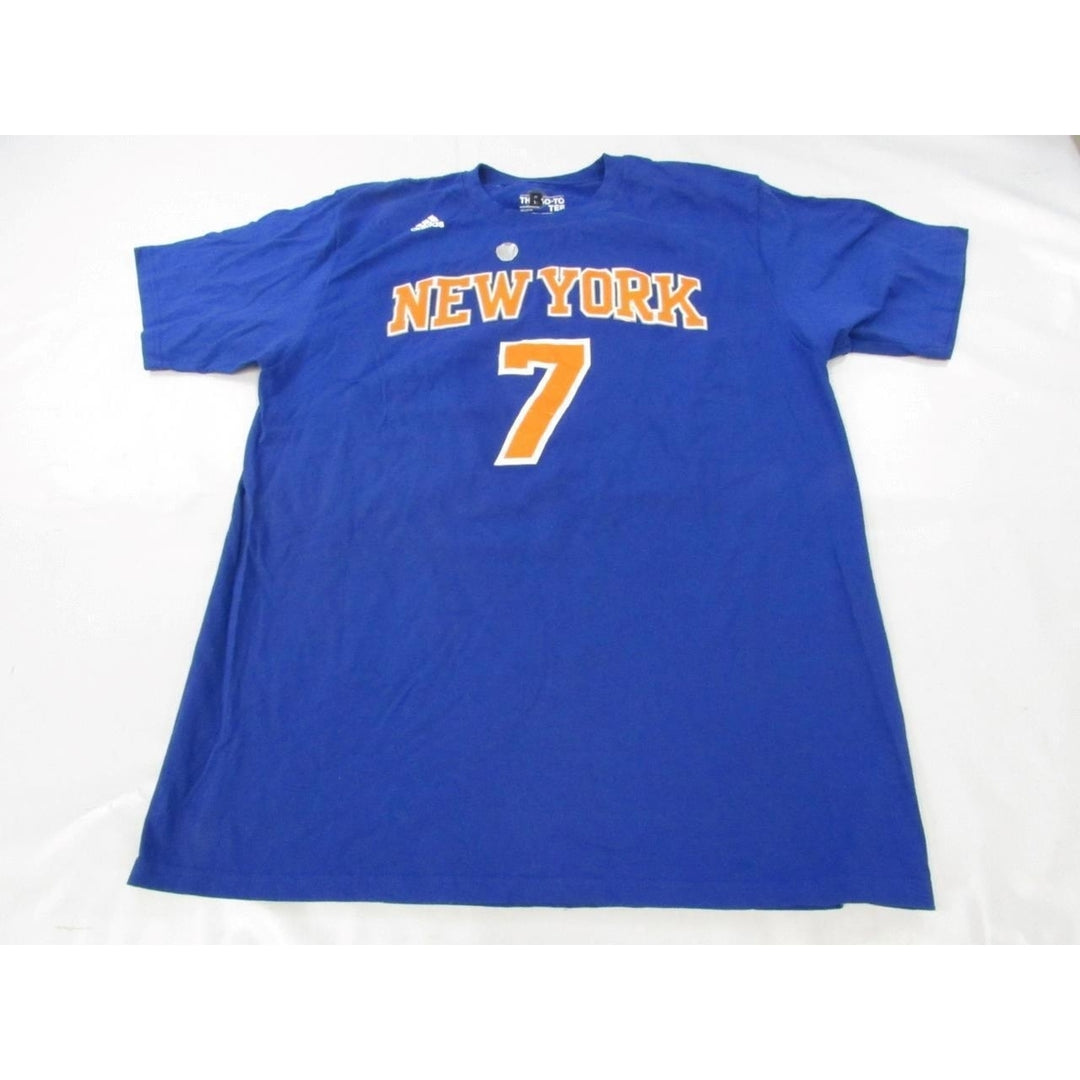 York Knicks 7 Mens Size M Medium Blue Adidas Shirt Image 1