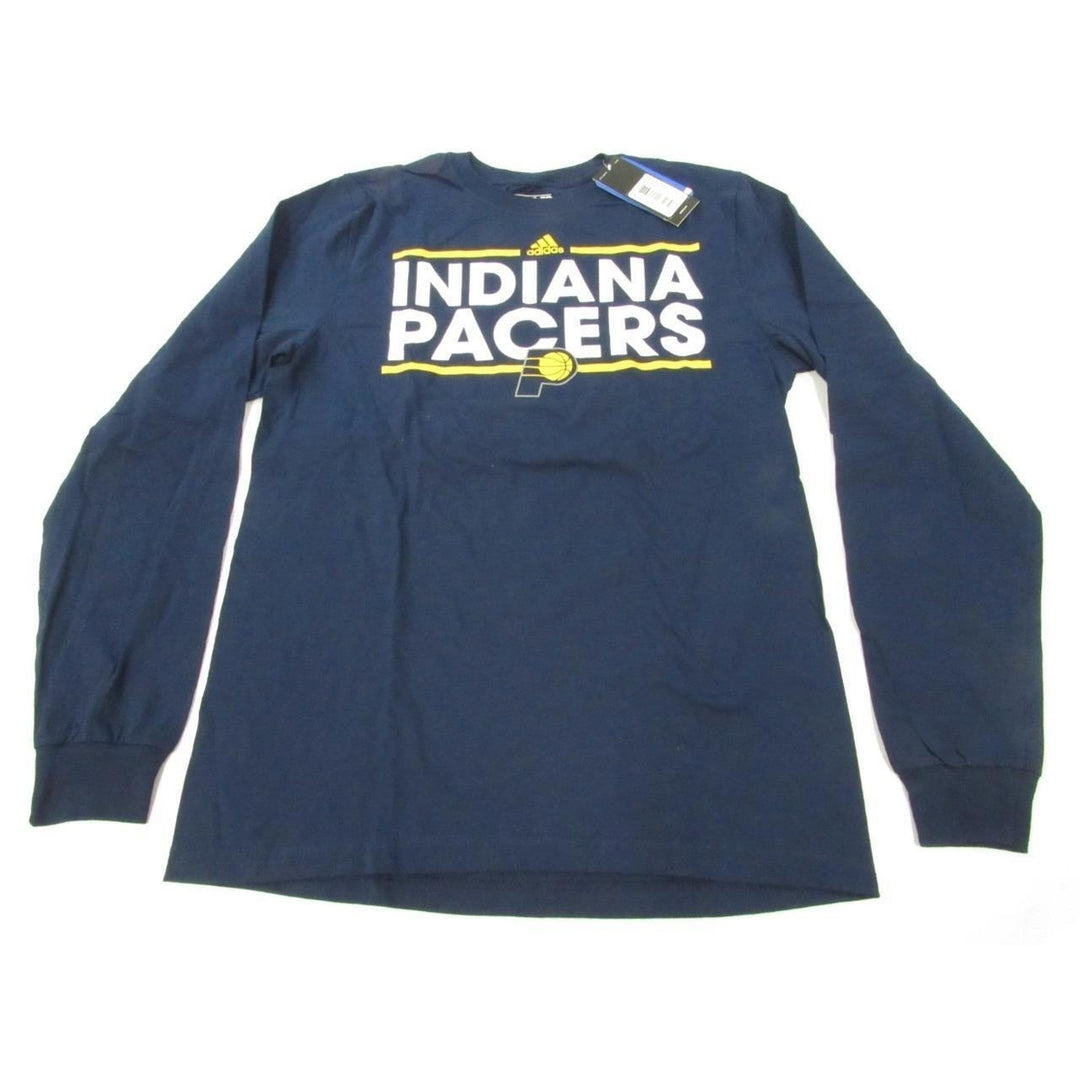 Indiana Pacers Mens Size M Medium Blue Adidas Long Sleeve Shirt 24 Image 1