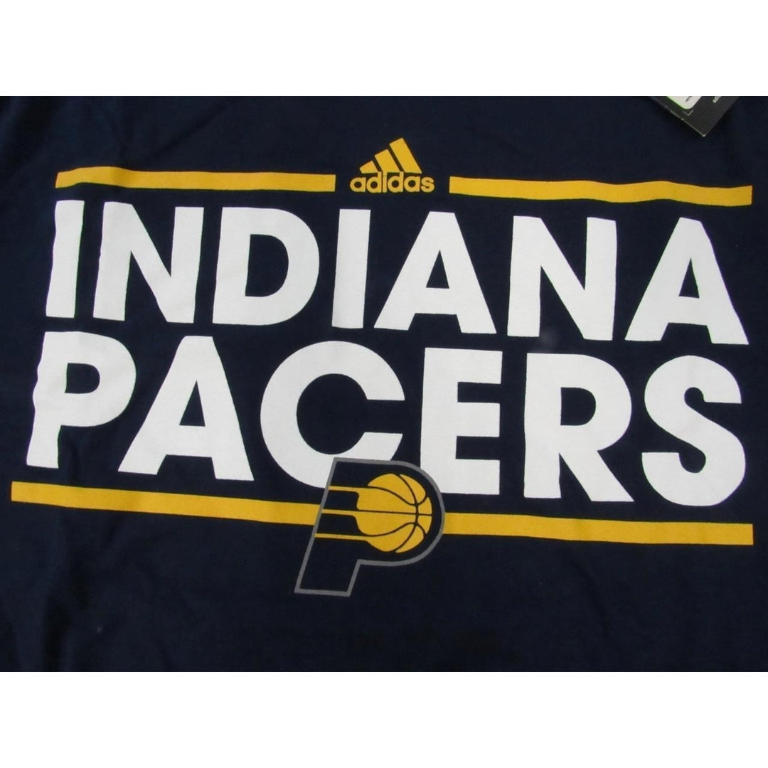 Indiana Pacers Mens Size M Medium Blue Adidas Long Sleeve Shirt 24 Image 3