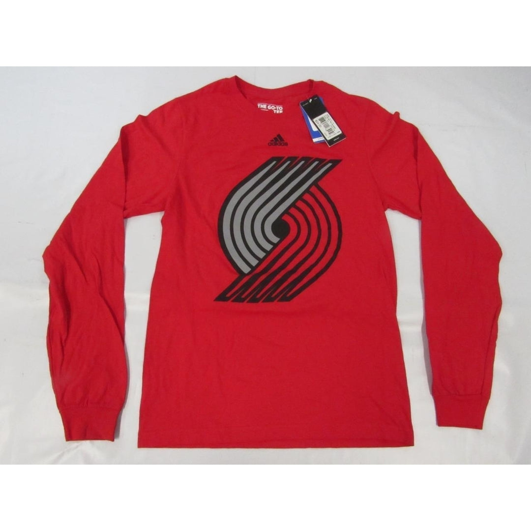 Portland Trail Blazers Mens Size S Small Red Adidas Long Sleeve Shirt 24 Image 1