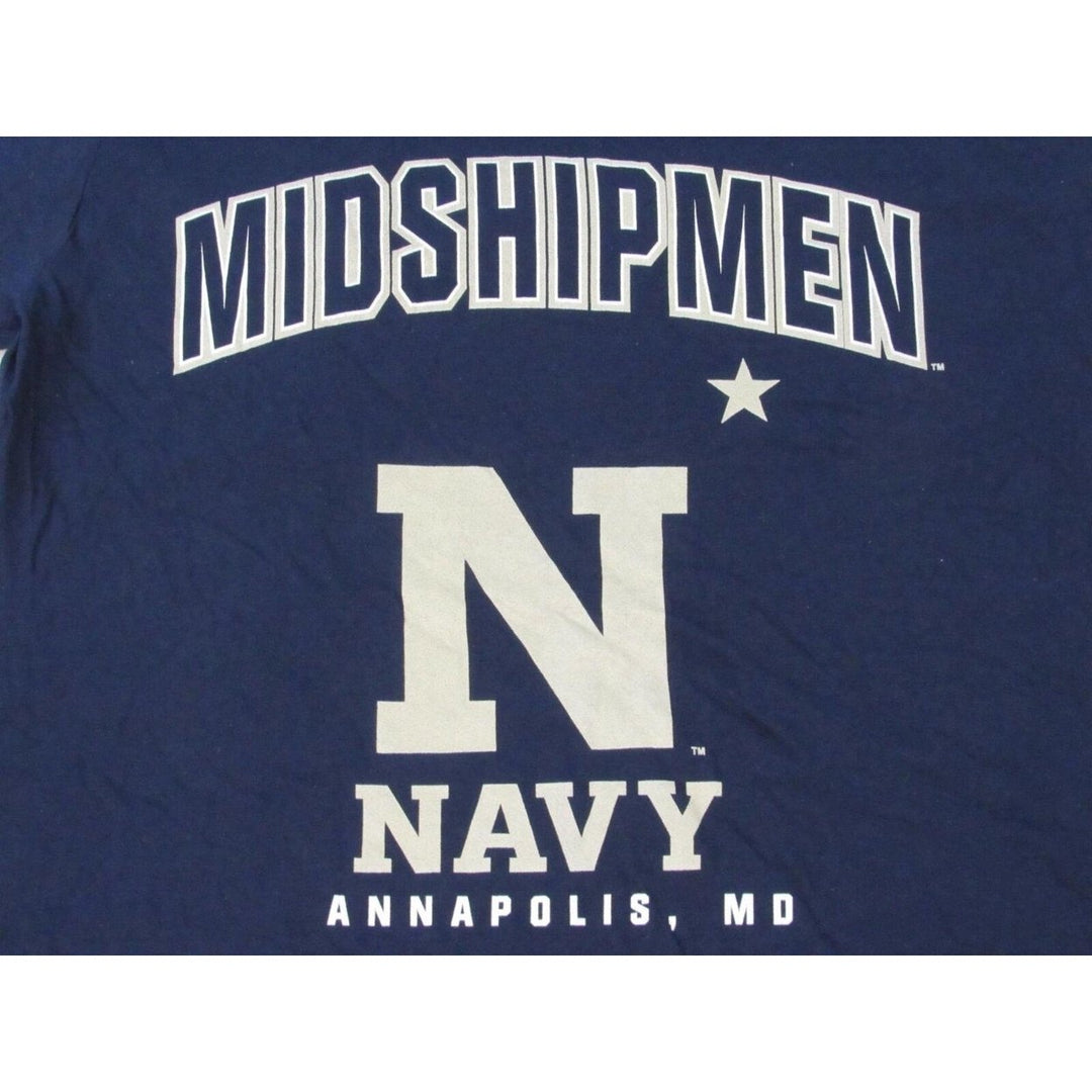 Navy Midshipmen Annapolis MD Mens Size M Medium Navy Blue Shirt Image 3