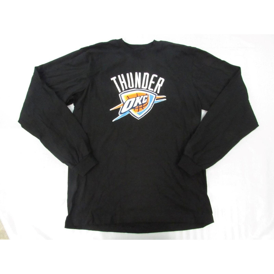 OKC Thunder Mens Size L Large Black Adidas Shirt Image 1