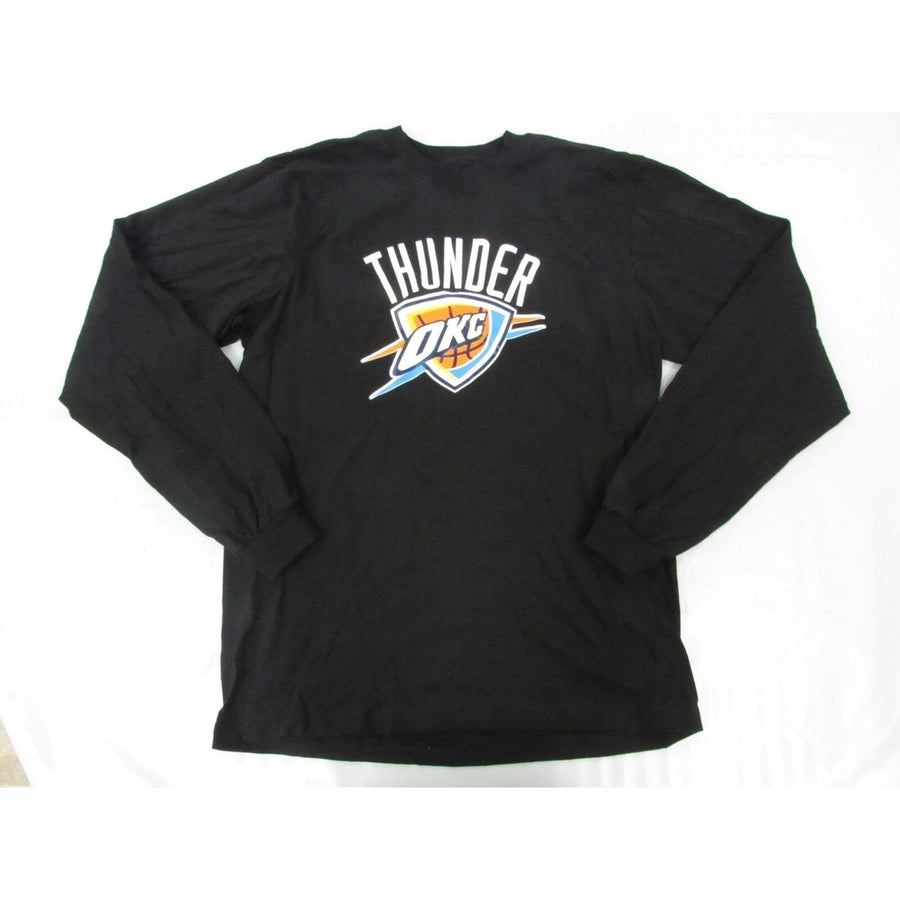 OKC Thunder Mens Size L Large Black Adidas Shirt Image 1