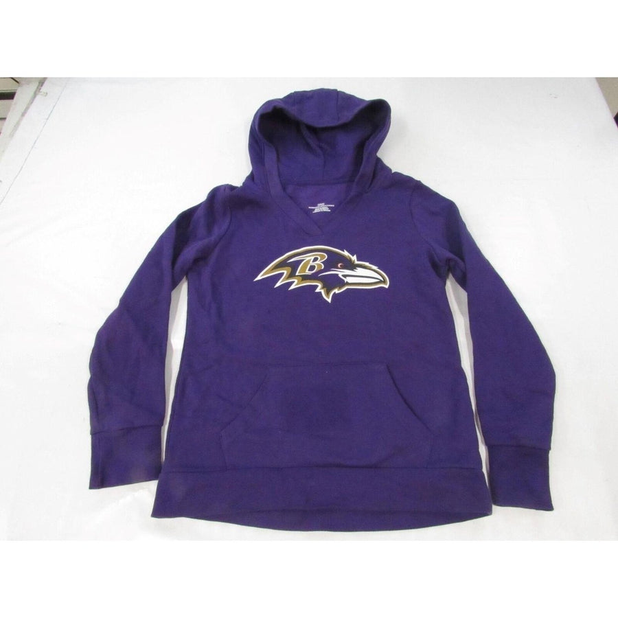 Baltimore Ravens 27 J.K. Dobbins Womens Size M Purple V-Neck Hoodie Image 1