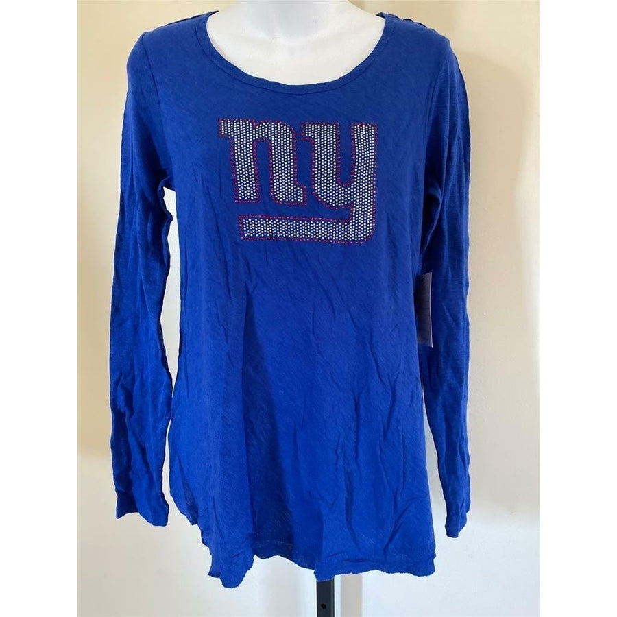 York Giants Womens Size M Medium Blue Maternity Shirt Image 1