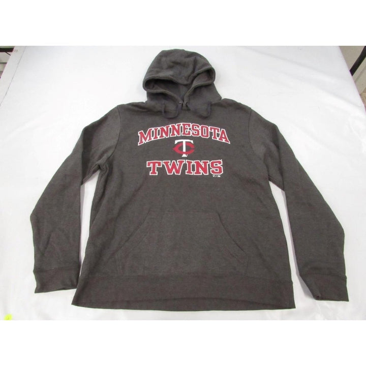 Minnesota Twins Mens Size XL XLarge Gray Soft Hoodie Image 1