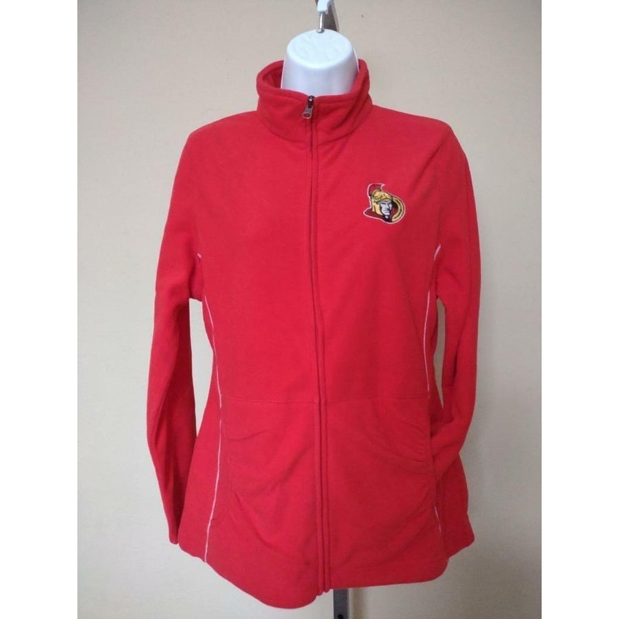 Ottawa Senators Womens Size S Small Red Majestic Fleece Full Zip Sweater Image 1