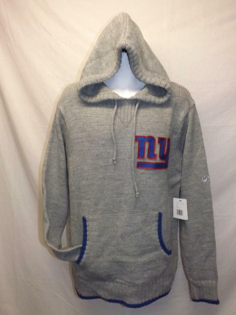 York Giants Mens Size L Large Deluxe Soft Knit Sweater Hoodie Image 2