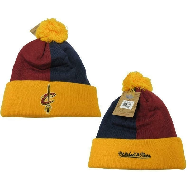 Cleveland Cavaliers Mens OSFA Mitchell and Ness Cuffed Thick Knit Beanie 25 Image 1