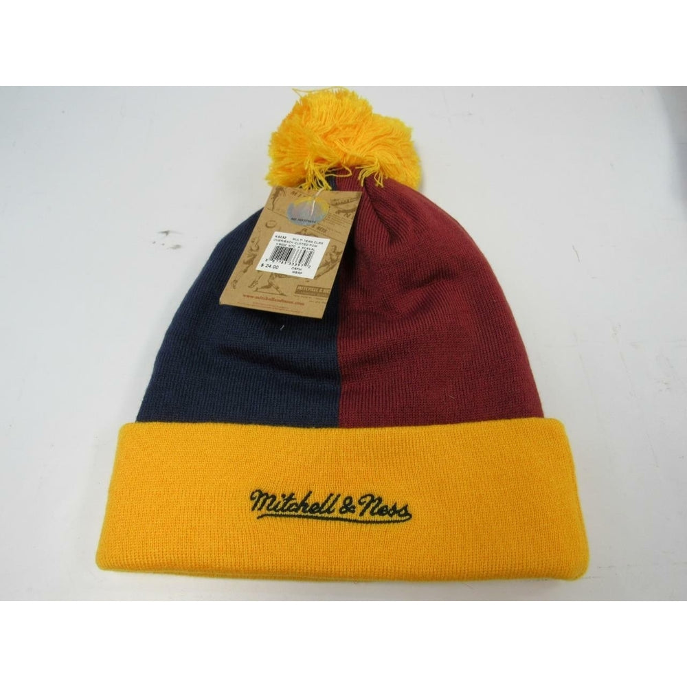 Cleveland Cavaliers Mens OSFA Mitchell and Ness Cuffed Thick Knit Beanie 25 Image 2