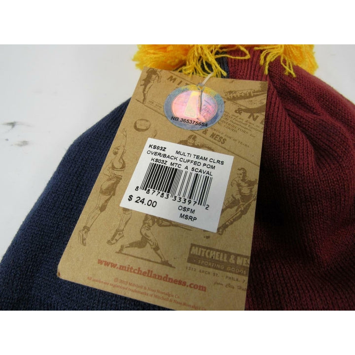 Cleveland Cavaliers Mens OSFA Mitchell and Ness Cuffed Thick Knit Beanie 25 Image 3