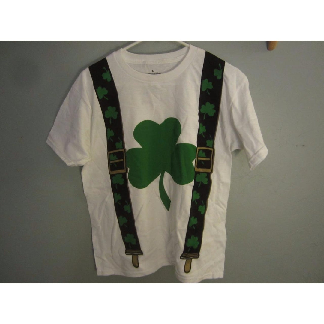 LUCKY SUSPENDERS GRAPHIC Shirt YOUTH SIZE L LARGE 68XT Image 1