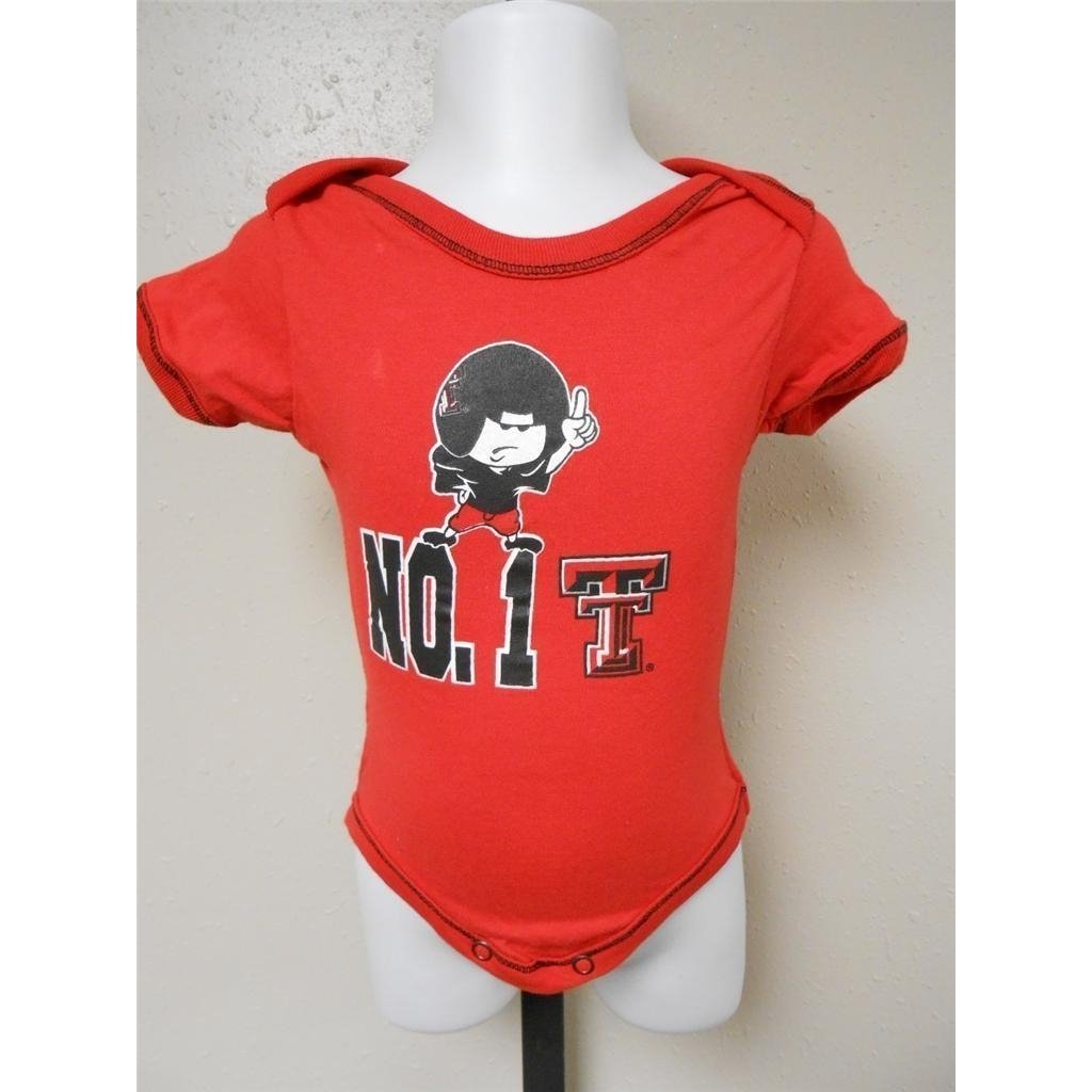 "NO. 1" TEXAS TECH RED RAIDERS RED CREEPER INFANTS 6-9 MONTHS 20YW Image 1