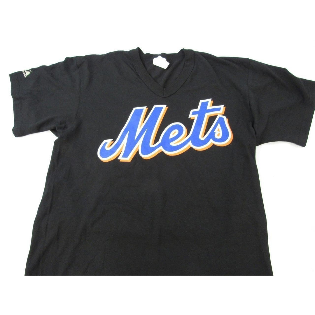 York Mets Mens Size M Medium Majestic Black Shirt Image 4