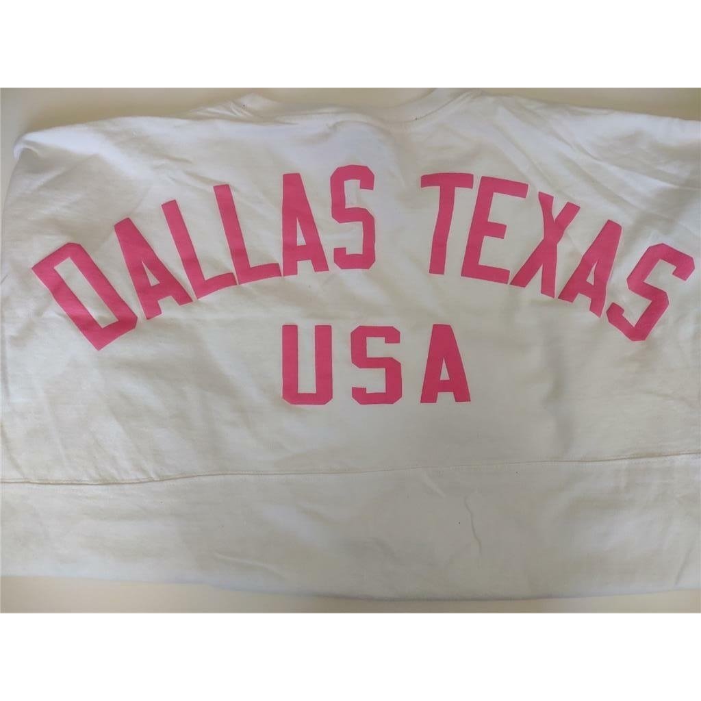 Dallas Texas USA Womens Size L Large White J.America Oversized Shirt Image 3