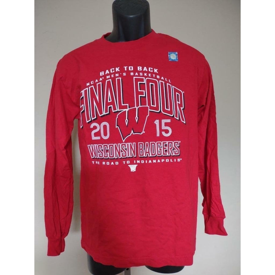 Wisconsin Badgers 2015 Final Four Mens Size S Small Red Longsleeve Shirt Image 1