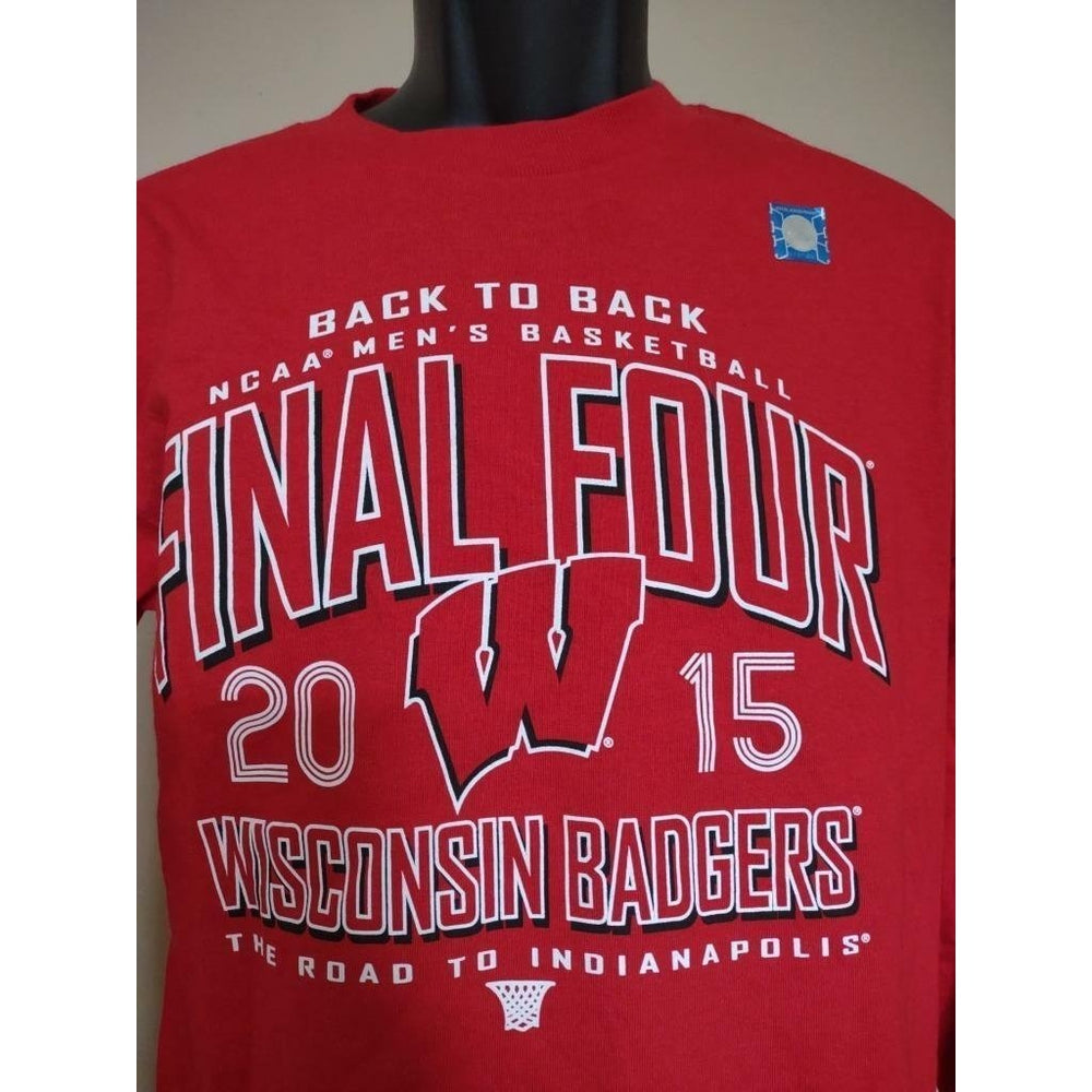 Wisconsin Badgers 2015 Final Four Mens Size S Small Red Longsleeve Shirt Image 2