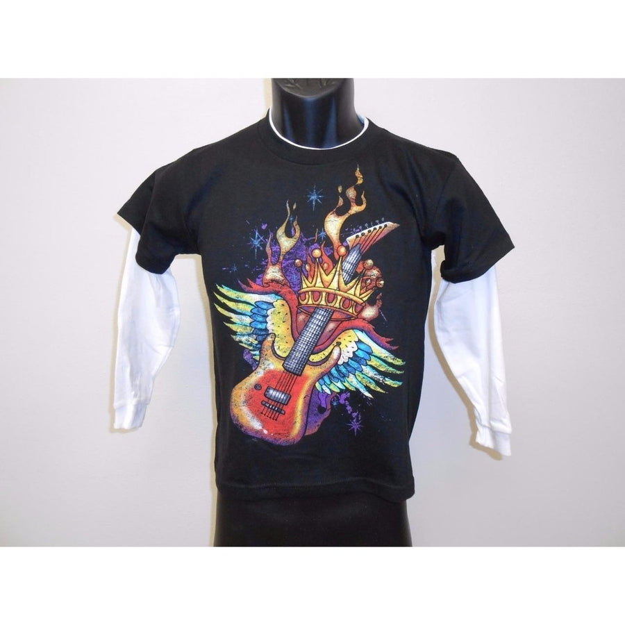 COOL FLYING GUITAR graphic tee YOUTH SIZE 10-12 T-SHIRT 67GG Image 1