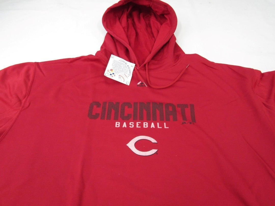 Cincinnati Reds Mens 2XL-Tall Red Majestic Polyester Hoodie Image 4