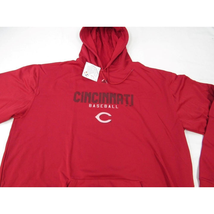 Cincinnati Reds Mens 2XL-Tall Red Majestic Polyester Hoodie Image 6