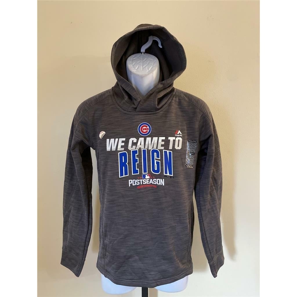 Chicago Cubs 2016 Post Season Youth Size L Large Gray Hoodie Image 1