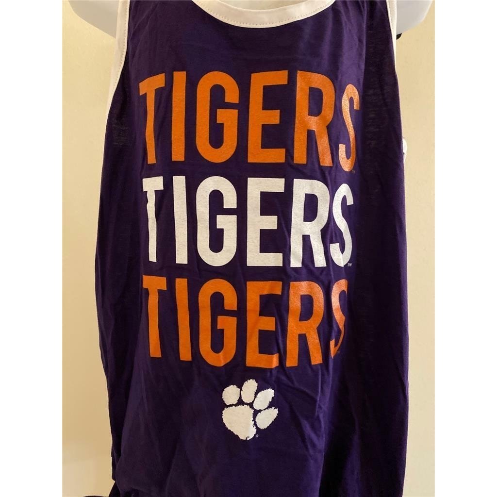 Clemson Tigers Girls Size M Medium Purple Tank Top Image 2