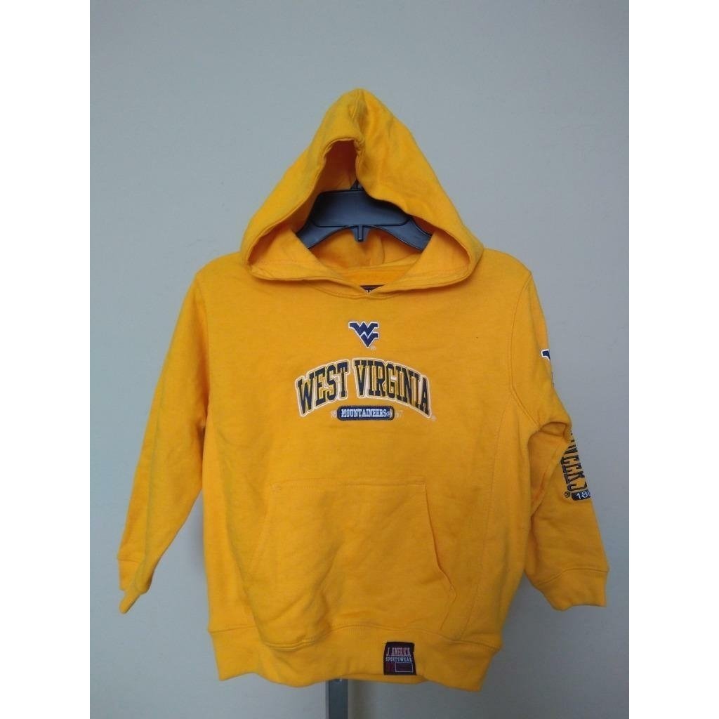 West Virginia Mountaineers Kids Size XL 7 Yellow J. America Hoodie 40 Image 1