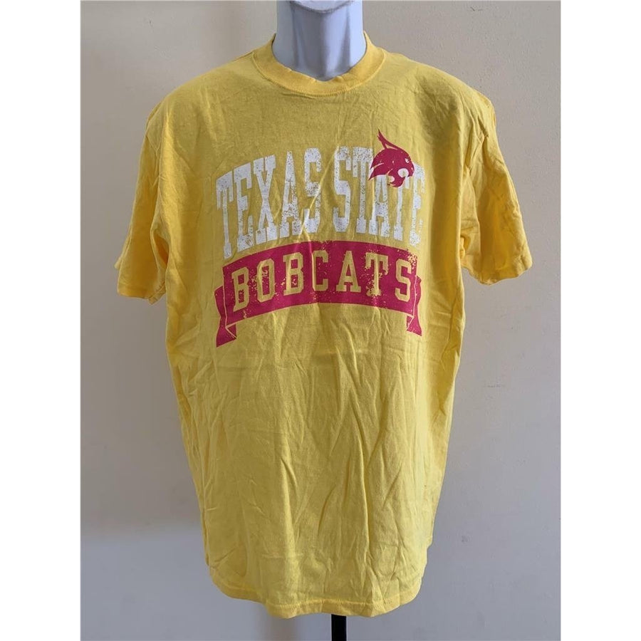 Texas State Bobcats Mens Size L Large Yellow Shirt Image 1