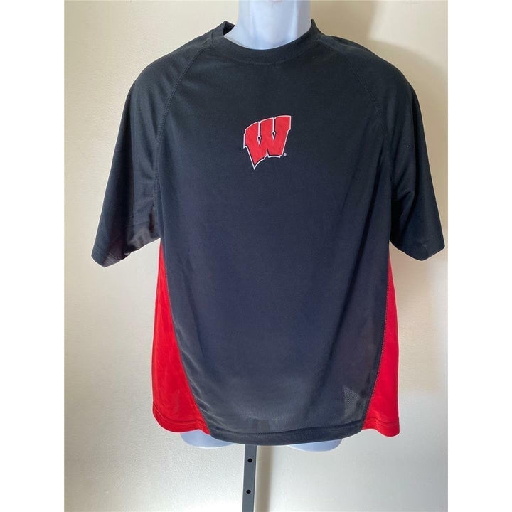 Wisconsin Badgers Mens Size M Medium Black Shirt Image 1