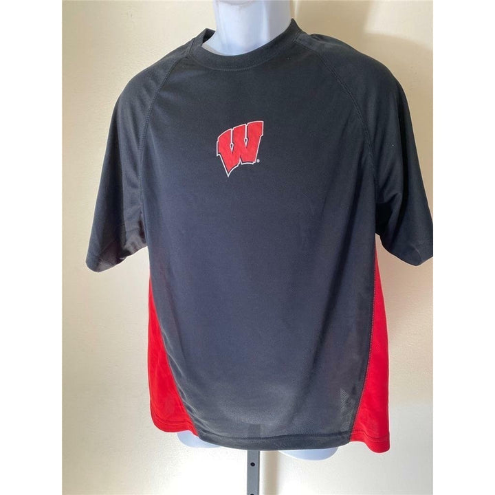 Wisconsin Badgers Mens Size M Medium Black Shirt Image 2