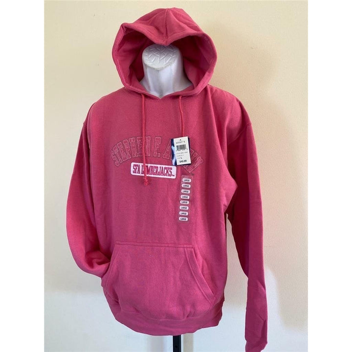 Steohen F. Auston Lumberjacks Mens Size L Large Pink Hoodie Image 2