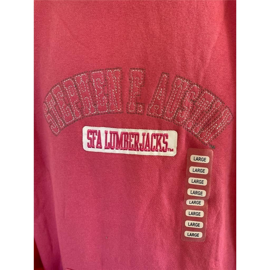 Steohen F. Auston Lumberjacks Mens Size L Large Pink Hoodie Image 3