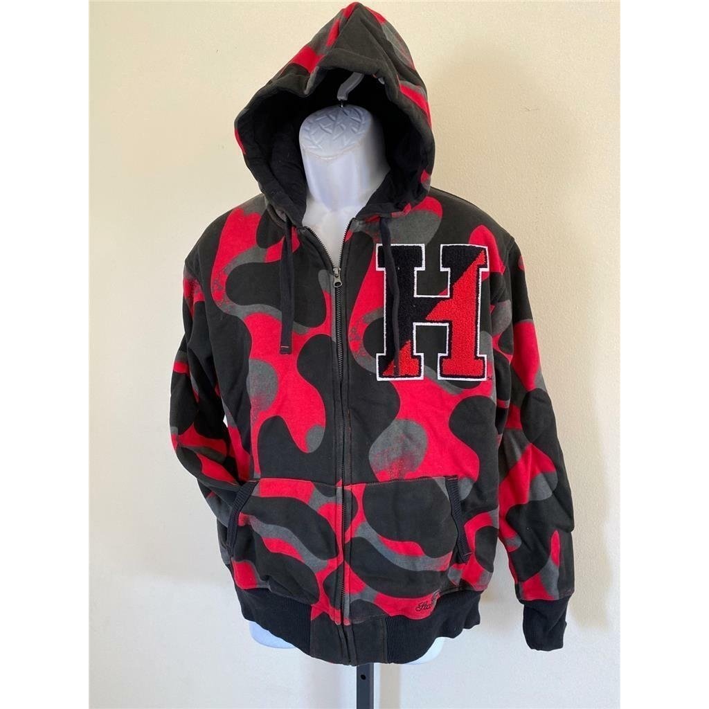 Harvard Crimson Mens Size L Large Red Camo Hoodie by Stall and Dean Image 2