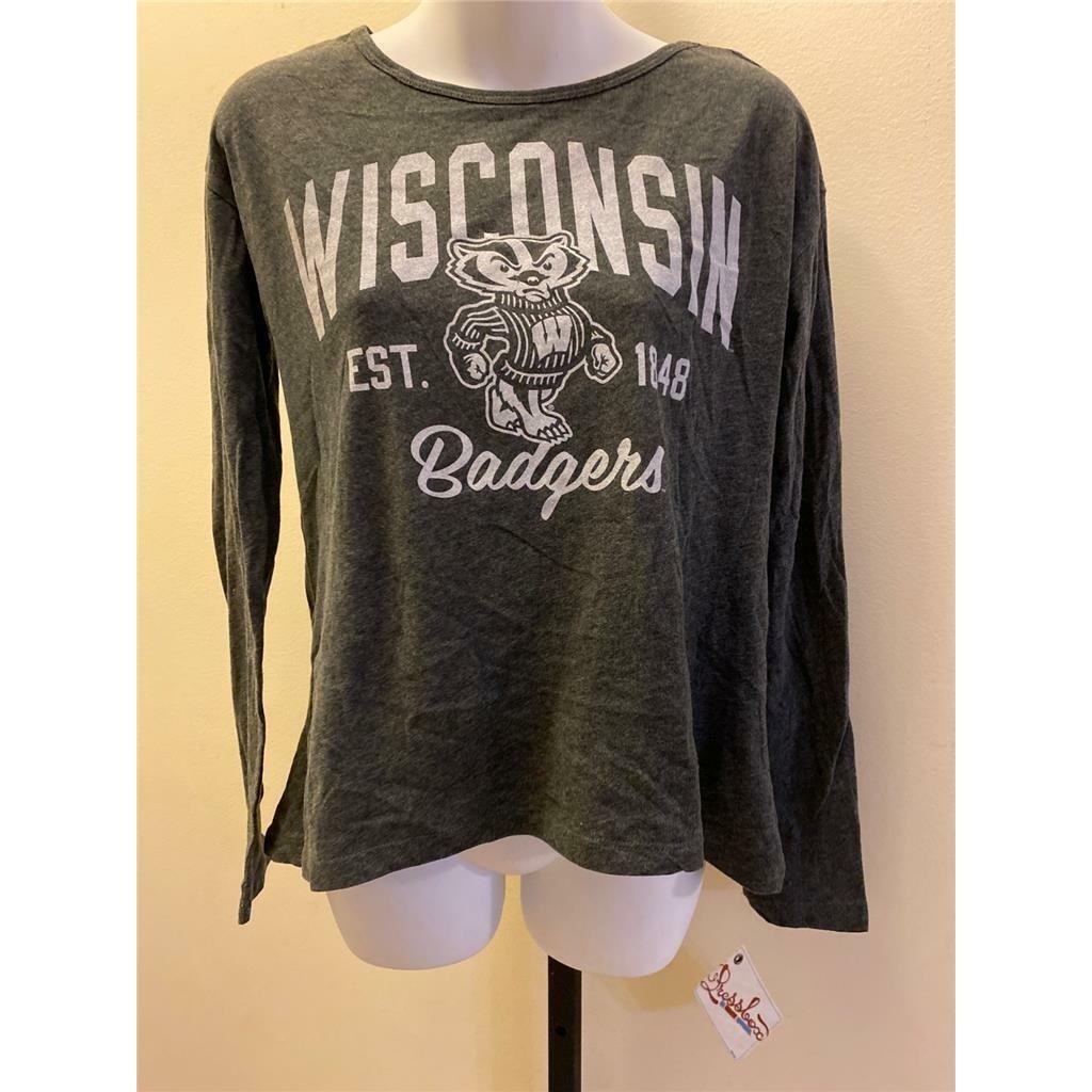 Wisconsin Badgers Womens Size S Small Gray Shirt Image 1