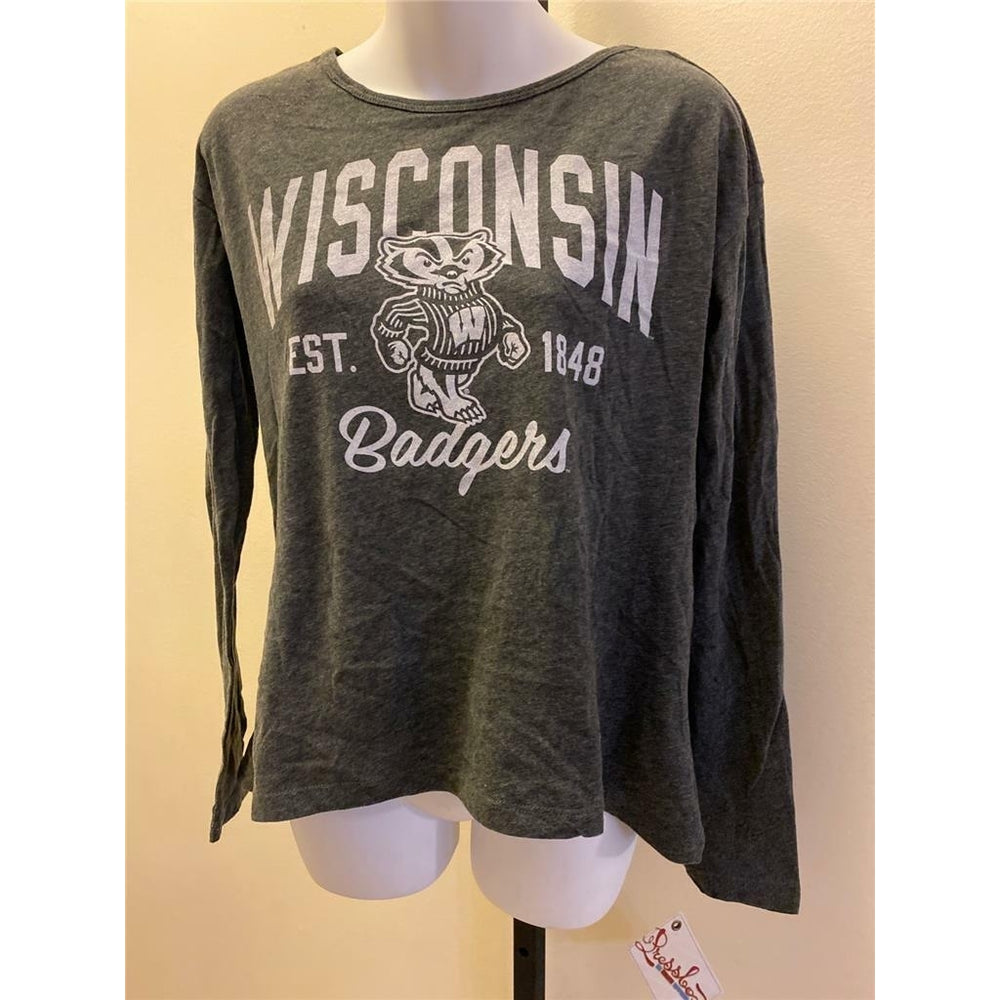 Wisconsin Badgers Womens Size S Small Gray Shirt Image 2