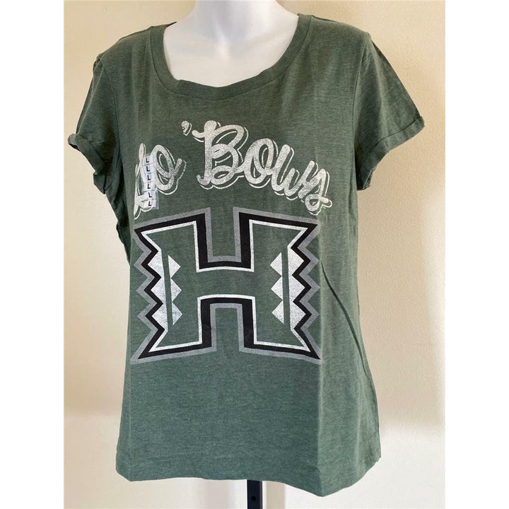 Hawaii Rainbow Warriors Womens Size L Large Green Shirt Image 2